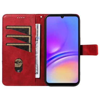 For Samsung Galaxy A06 Case Leather Geometric Line Wallet Phone Cover with Wrist Strap