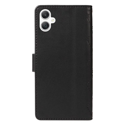 For Samsung Galaxy A06 Case Wallet Rhombus Leather Phone Cover with Shoulder Strap, Wrist Strap