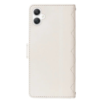For Samsung Galaxy A06 Case Wallet Rhombus Leather Phone Cover with Shoulder Strap, Wrist Strap