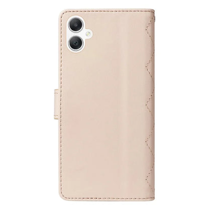 For Samsung Galaxy A06 Case Wallet Rhombus Leather Phone Cover with Shoulder Strap, Wrist Strap