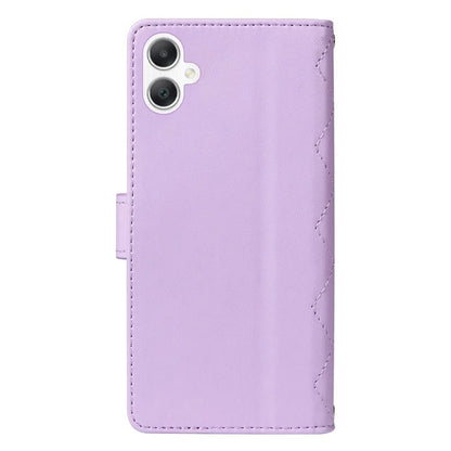 For Samsung Galaxy A06 Case Wallet Rhombus Leather Phone Cover with Shoulder Strap, Wrist Strap