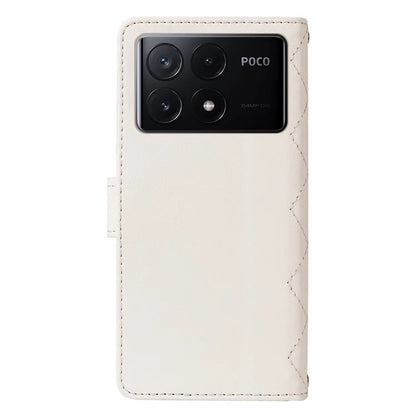 For Xiaomi Poco F6 Pro 5G / Redmi K70 5G / K70 Pro 5G Case Wallet Rhombus Leather Phone Cover with Shoulder Strap, Wrist Strap