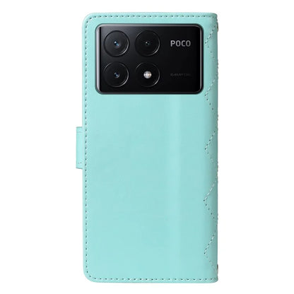 For Xiaomi Poco F6 Pro 5G / Redmi K70 5G / K70 Pro 5G Case Wallet Rhombus Leather Phone Cover with Shoulder Strap, Wrist Strap