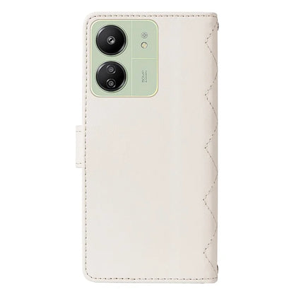 For Xiaomi Redmi 13C 5G / 13C 4G / 13R 5G /  Poco C65 4G / Poco M6 5G Case Wallet Rhombus Leather Phone Cover with Shoulder Strap, Wrist Strap