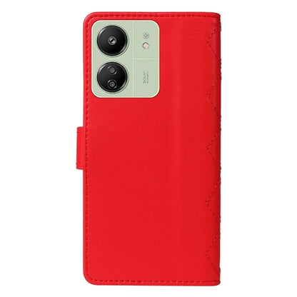 For Xiaomi Redmi 13C 5G / 13C 4G / 13R 5G /  Poco C65 4G / Poco M6 5G Case Wallet Rhombus Leather Phone Cover with Shoulder Strap, Wrist Strap