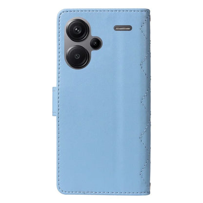 For Xiaomi Redmi Note 13 Pro+ 5G Case Wallet Rhombus Leather Phone Cover with Shoulder Strap, Wrist Strap