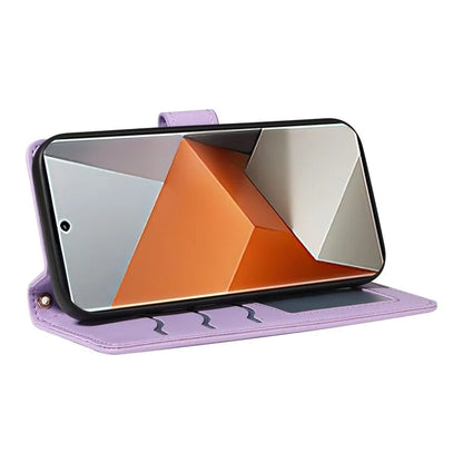 For Xiaomi Redmi Note 13 Pro+ 5G Case Wallet Rhombus Leather Phone Cover with Shoulder Strap, Wrist Strap