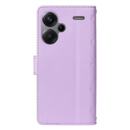 For Xiaomi Redmi Note 13 Pro+ 5G Case Wallet Rhombus Leather Phone Cover with Shoulder Strap, Wrist Strap