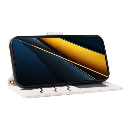 For Xiaomi Poco X6 Pro 5G / Redmi K70E 5G Case Wallet Rhombus Leather Phone Cover with Shoulder Strap, Wrist Strap