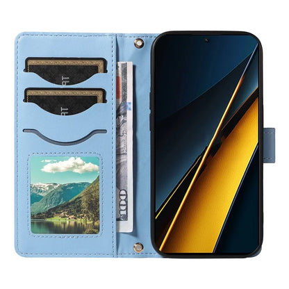 For Xiaomi Poco X6 Pro 5G / Redmi K70E 5G Case Wallet Rhombus Leather Phone Cover with Shoulder Strap, Wrist Strap