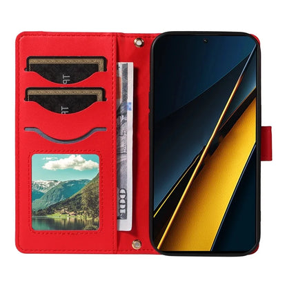 For Xiaomi Poco X6 Pro 5G / Redmi K70E 5G Case Wallet Rhombus Leather Phone Cover with Shoulder Strap, Wrist Strap