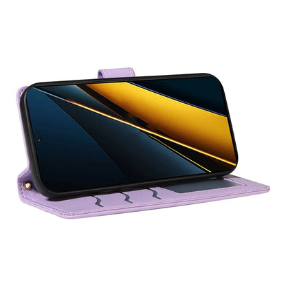 For Xiaomi Poco X6 Pro 5G / Redmi K70E 5G Case Wallet Rhombus Leather Phone Cover with Shoulder Strap, Wrist Strap