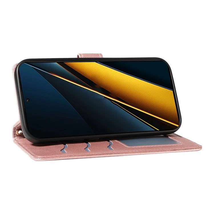 For Xiaomi Poco X6 Pro 5G / Redmi K70E 5G Case Wallet Rhombus Leather Phone Cover with Shoulder Strap, Wrist Strap