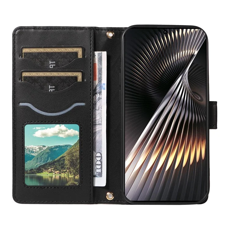 For Xiaomi Redmi 13 5G / 4G / Note 13R 5G / Poco M6 4G Case Wallet Rhombus Leather Phone Cover with Shoulder Strap, Wrist Strap