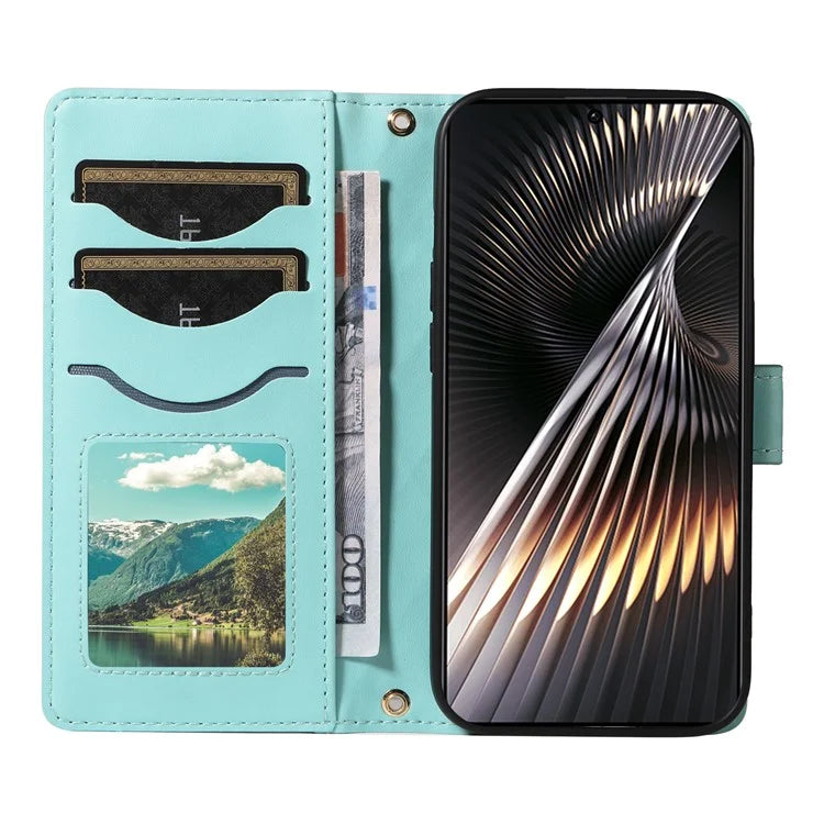 For Xiaomi Redmi 13 5G / 4G / Note 13R 5G / Poco M6 4G Case Wallet Rhombus Leather Phone Cover with Shoulder Strap, Wrist Strap