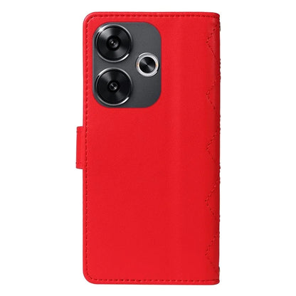 For Xiaomi Redmi 13 5G / 4G / Note 13R 5G / Poco M6 4G Case Wallet Rhombus Leather Phone Cover with Shoulder Strap, Wrist Strap