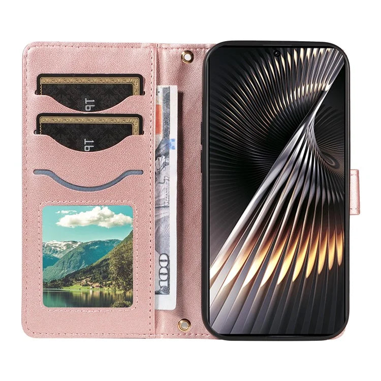 For Xiaomi Redmi 13 5G / 4G / Note 13R 5G / Poco M6 4G Case Wallet Rhombus Leather Phone Cover with Shoulder Strap, Wrist Strap