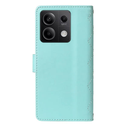For Xiaomi Redmi Note 13 5G Case Wallet Rhombus Leather Phone Cover with Shoulder Strap, Wrist Strap