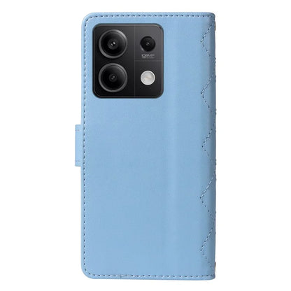 For Xiaomi Redmi Note 13 5G Case Wallet Rhombus Leather Phone Cover with Shoulder Strap, Wrist Strap