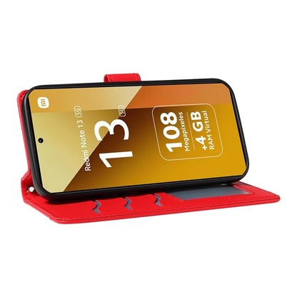 For Xiaomi Redmi Note 13 5G Case Wallet Rhombus Leather Phone Cover with Shoulder Strap, Wrist Strap