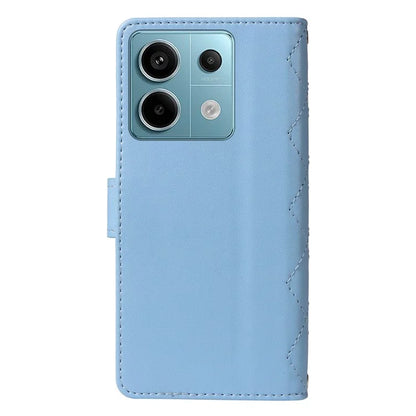 For Xiaomi Poco X6 5G / Redmi Note 13 Pro 5G Case Wallet Rhombus Leather Phone Cover with Shoulder Strap, Wrist Strap