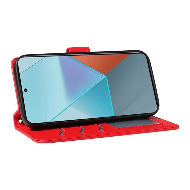 For Xiaomi Poco X6 5G / Redmi Note 13 Pro 5G Case Wallet Rhombus Leather Phone Cover with Shoulder Strap, Wrist Strap