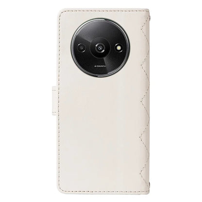 For Xiaomi Poco C61 4G / Redmi A3 4G Case Wallet Rhombus Leather Phone Cover with Shoulder Strap, Wrist Strap