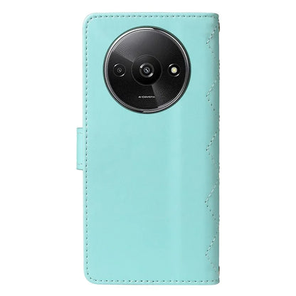 For Xiaomi Poco C61 4G / Redmi A3 4G Case Wallet Rhombus Leather Phone Cover with Shoulder Strap, Wrist Strap