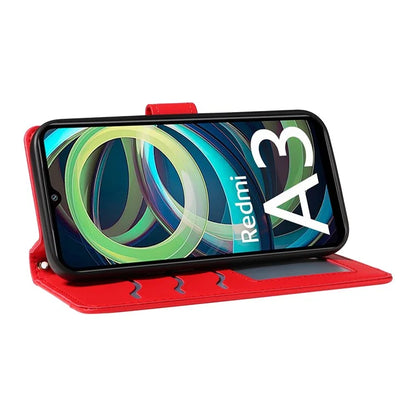 For Xiaomi Poco C61 4G / Redmi A3 4G Case Wallet Rhombus Leather Phone Cover with Shoulder Strap, Wrist Strap