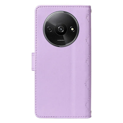 For Xiaomi Poco C61 4G / Redmi A3 4G Case Wallet Rhombus Leather Phone Cover with Shoulder Strap, Wrist Strap