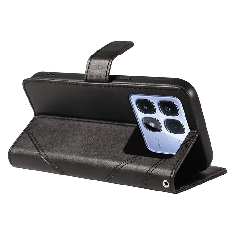 For Xiaomi Redmi K70 Ultra Case Leather Geometric Line Wallet Phone Cover with Wrist Strap