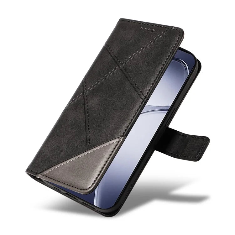 For Xiaomi Redmi K70 Ultra Case Leather Geometric Line Wallet Phone Cover with Wrist Strap