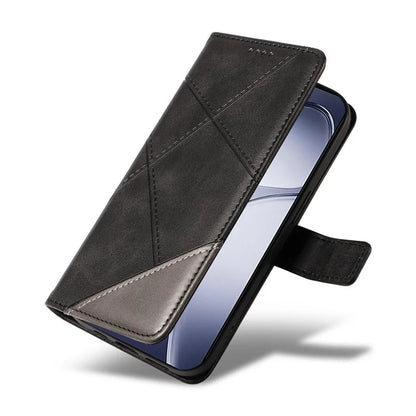 For Xiaomi Redmi K70 Ultra Case Leather Geometric Line Wallet Phone Cover with Wrist Strap