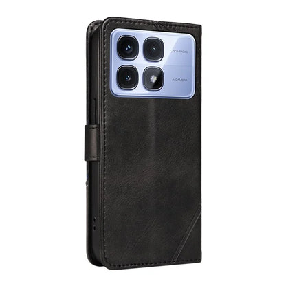 For Xiaomi Redmi K70 Ultra Case Leather Geometric Line Wallet Phone Cover with Wrist Strap