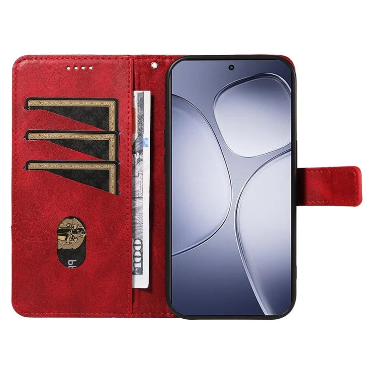 For Xiaomi Redmi K70 Ultra Case Leather Geometric Line Wallet Phone Cover with Wrist Strap
