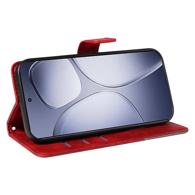 For Xiaomi Redmi K70 Ultra Case Leather Geometric Line Wallet Phone Cover with Wrist Strap