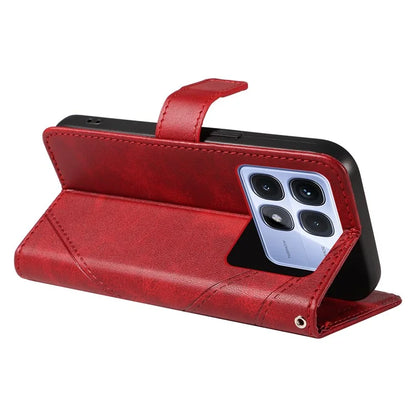 For Xiaomi Redmi K70 Ultra Case Leather Geometric Line Wallet Phone Cover with Wrist Strap