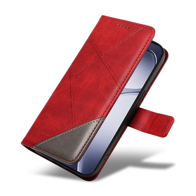 For Xiaomi Redmi K70 Ultra Case Leather Geometric Line Wallet Phone Cover with Wrist Strap