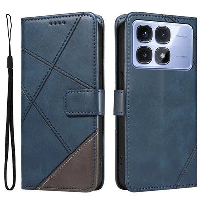 For Xiaomi Redmi K70 Ultra Case Leather Geometric Line Wallet Phone Cover with Wrist Strap
