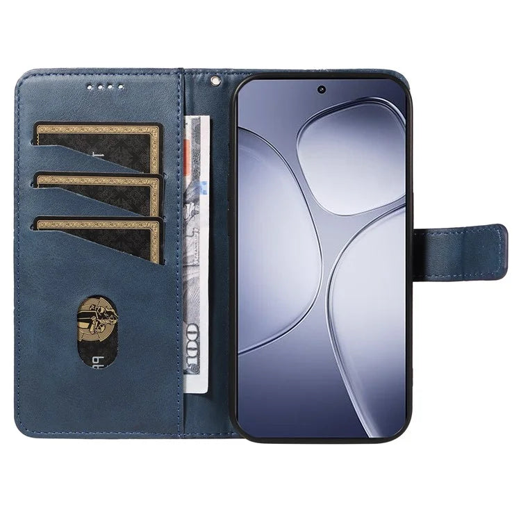 For Xiaomi Redmi K70 Ultra Case Leather Geometric Line Wallet Phone Cover with Wrist Strap