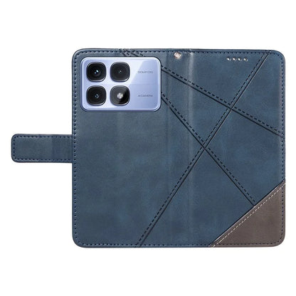 For Xiaomi Redmi K70 Ultra Case Leather Geometric Line Wallet Phone Cover with Wrist Strap