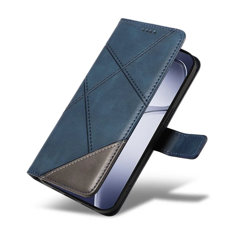 For Xiaomi Redmi K70 Ultra Case Leather Geometric Line Wallet Phone Cover with Wrist Strap