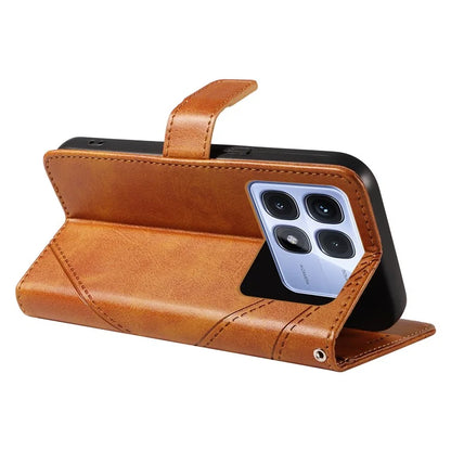 For Xiaomi Redmi K70 Ultra Case Leather Geometric Line Wallet Phone Cover with Wrist Strap