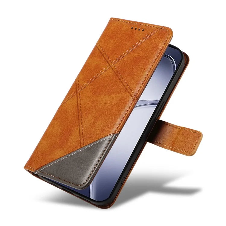 For Xiaomi Redmi K70 Ultra Case Leather Geometric Line Wallet Phone Cover with Wrist Strap