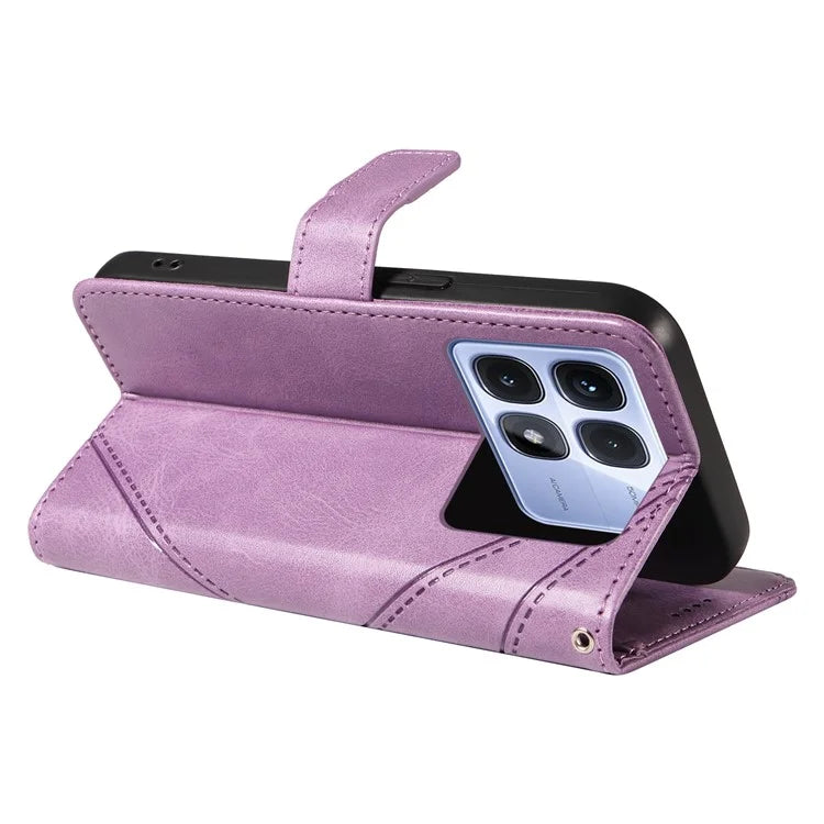 For Xiaomi Redmi K70 Ultra Case Leather Geometric Line Wallet Phone Cover with Wrist Strap