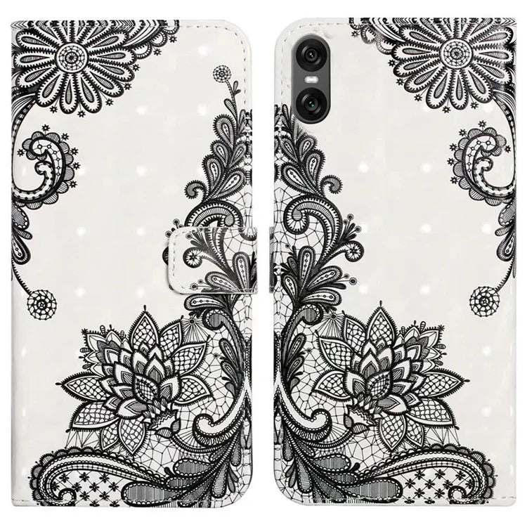 For Sony Xperia 10 VI Case 3D Creative Pattern PU Leather Stand Phone Cover