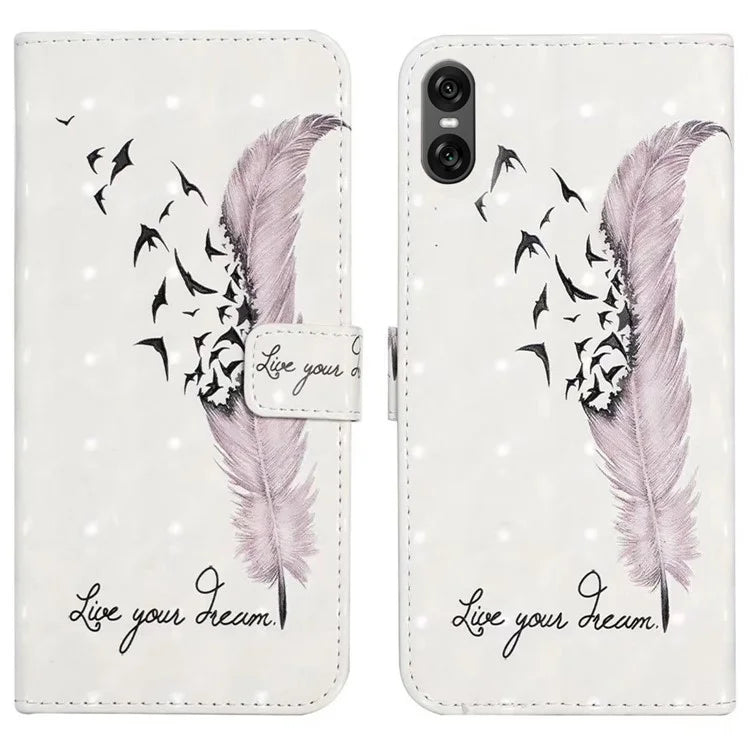 For Sony Xperia 10 VI Case 3D Creative Pattern PU Leather Stand Phone Cover