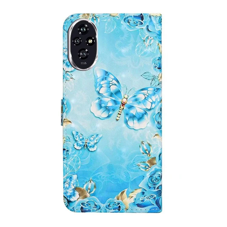 For Honor 200 Pro 5G Case 3D Creative Pattern PU Leather Stand Phone Cover