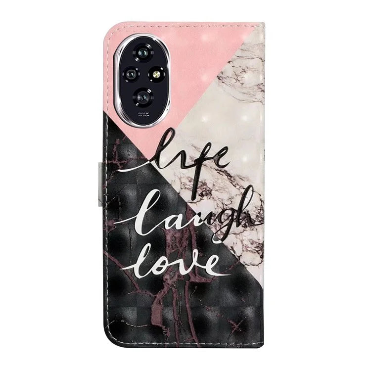 For Honor 200 Pro 5G Case 3D Creative Pattern PU Leather Stand Phone Cover
