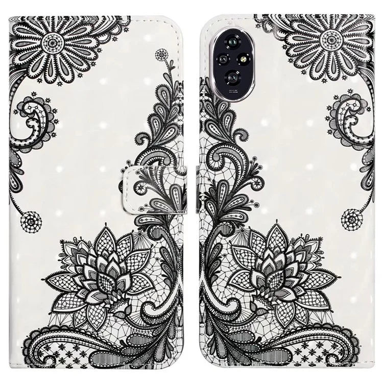 For Honor 200 Pro 5G Case 3D Creative Pattern PU Leather Stand Phone Cover